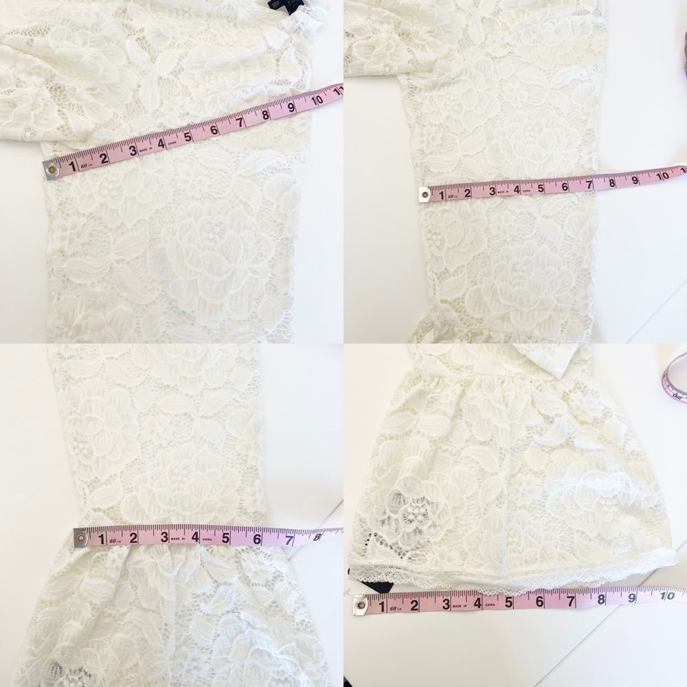 Rachel Roy Vivian Lace Bell Sleeve Blouse Top Eggshell 0X NWT - Picture 11 of 16